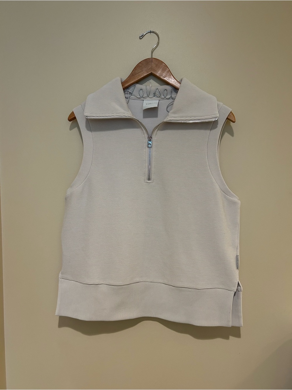 Varley Women’s Bonnie Half-Zip Tank in Ottoman Style Var01761 Like New Small